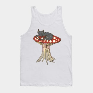 Cat on a Mushroom Tank Top